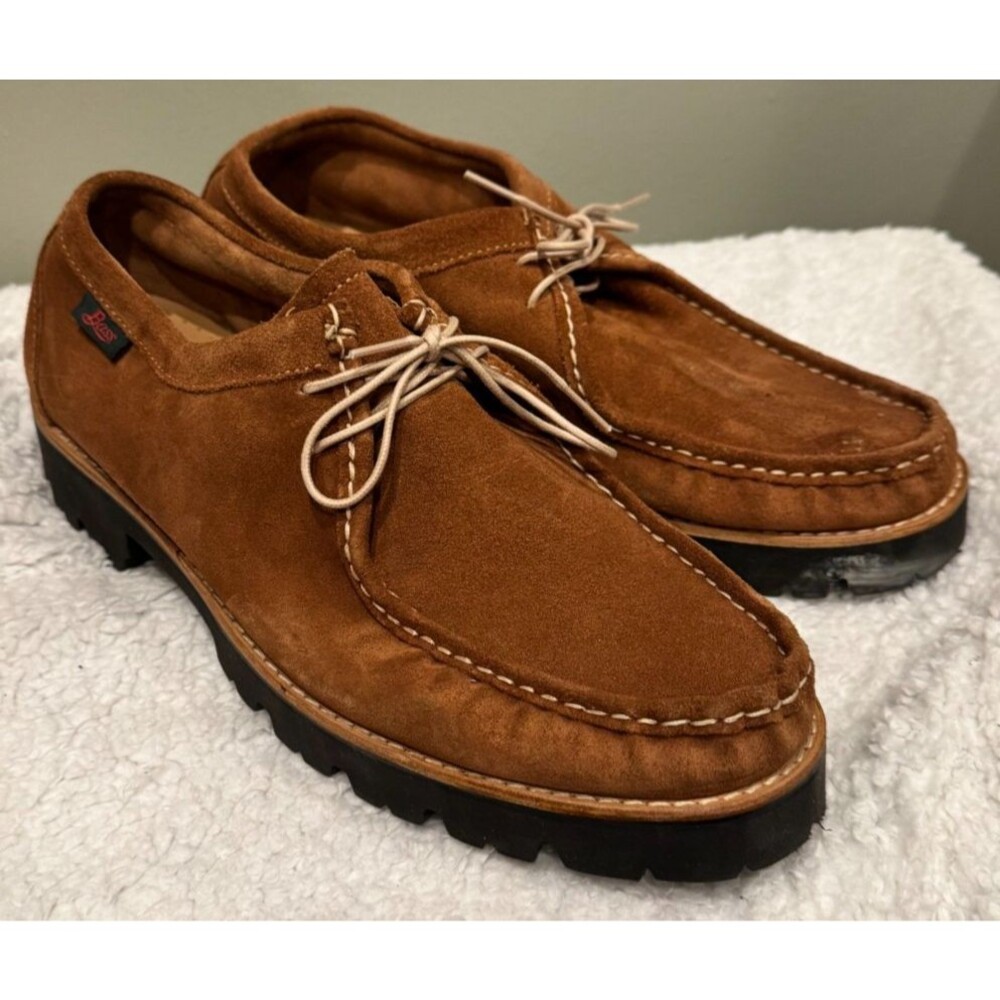 G.H. Bass Mens Wallace Tan Suede Two Eyed Tyrolean Moc Size 11 BAZ2M411